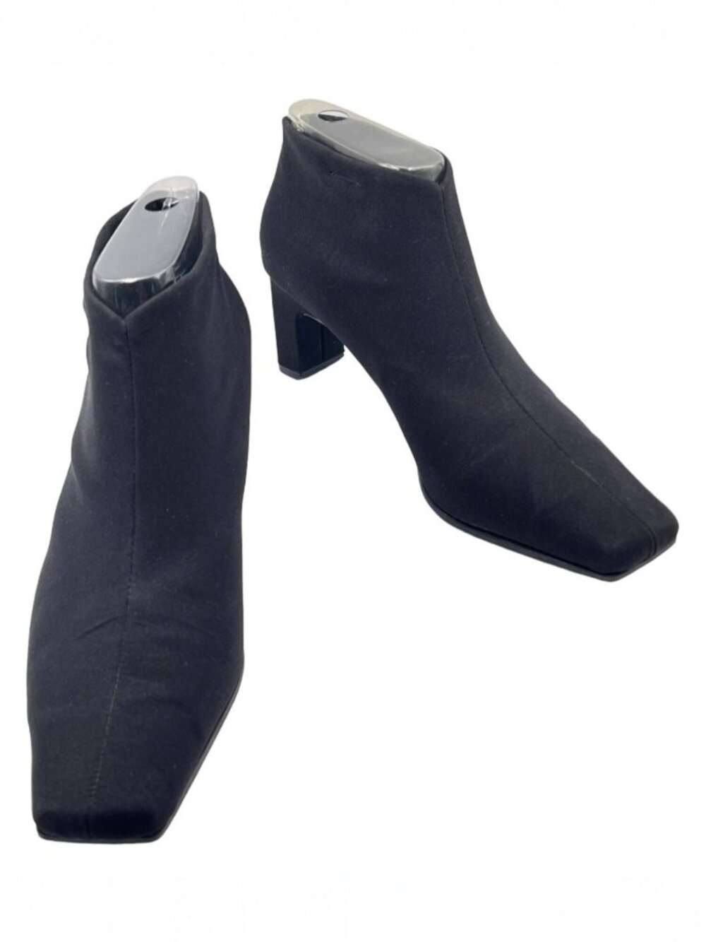 Liz Claiborne Villager "Crest" Booties Black Square Toe Microfiber Fabric 9M